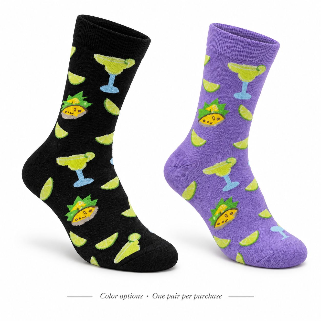 Women's Margaritas &amp; Queso Dip Crew Socks - 2 Colors
