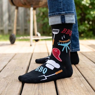 Men BBQ Pitmaster Crew Socks - 2 Colors