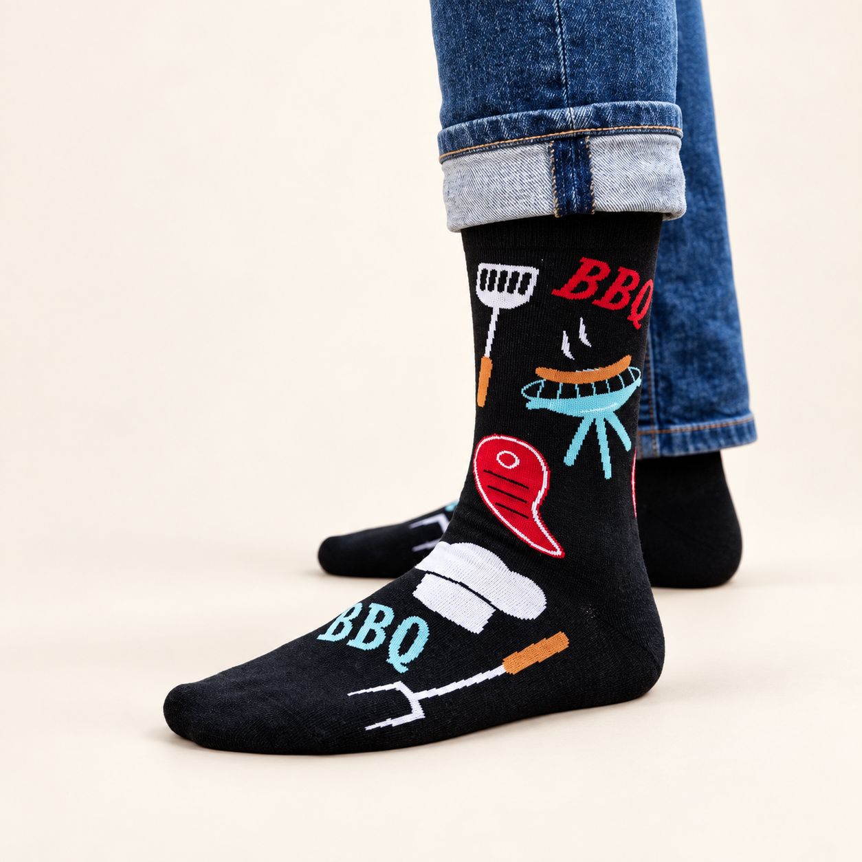Men BBQ Pitmaster Crew Socks - 2 Colors