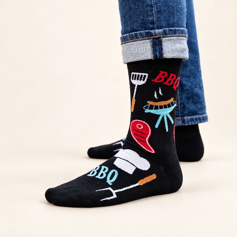 Men BBQ Pitmaster Crew Socks - 2 Colors
