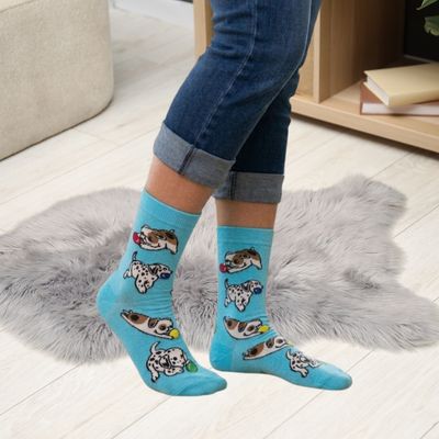 Women's Playful Puppies Crew Socks - 2 Colors