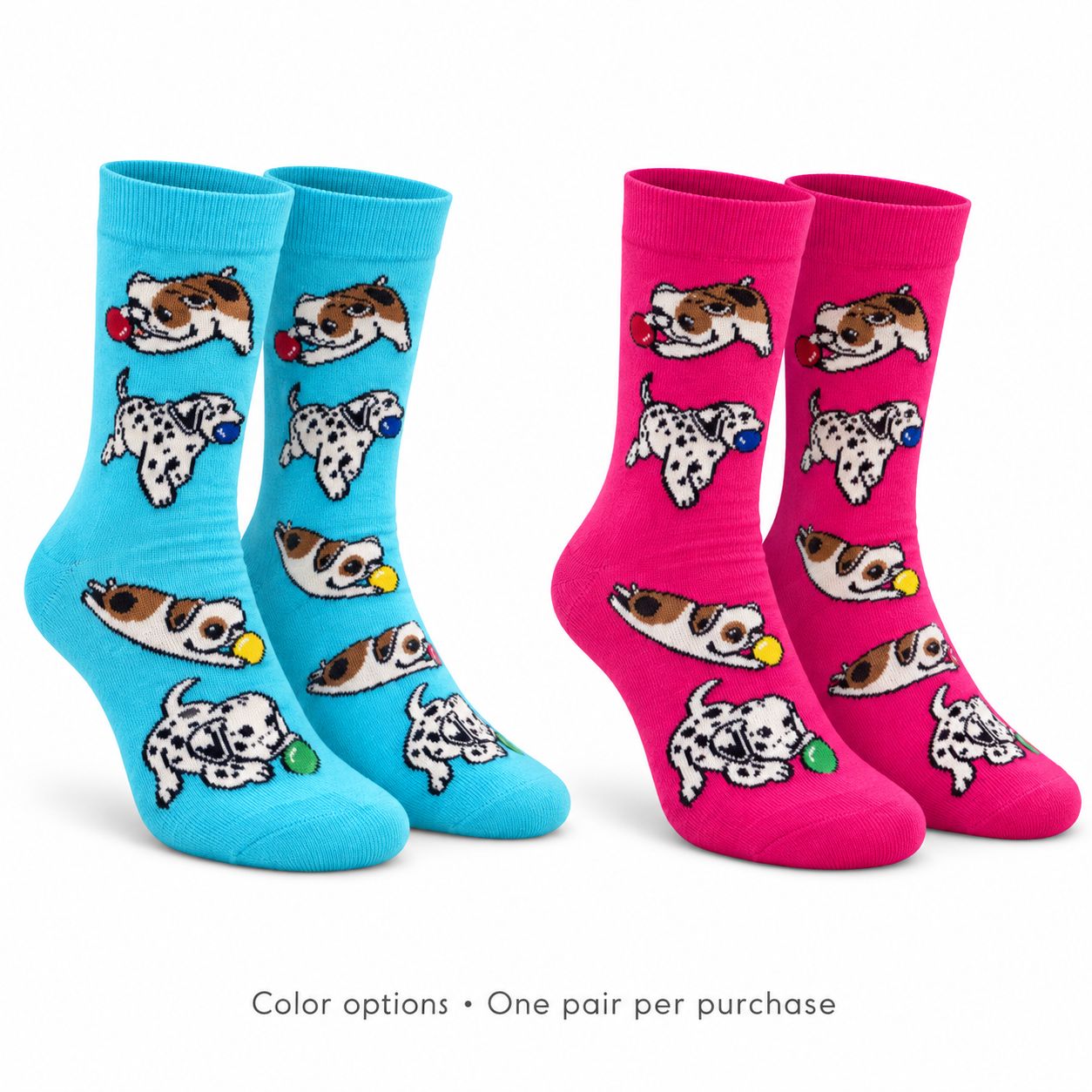 Women's Playful Puppies Crew Socks - 2 Colors