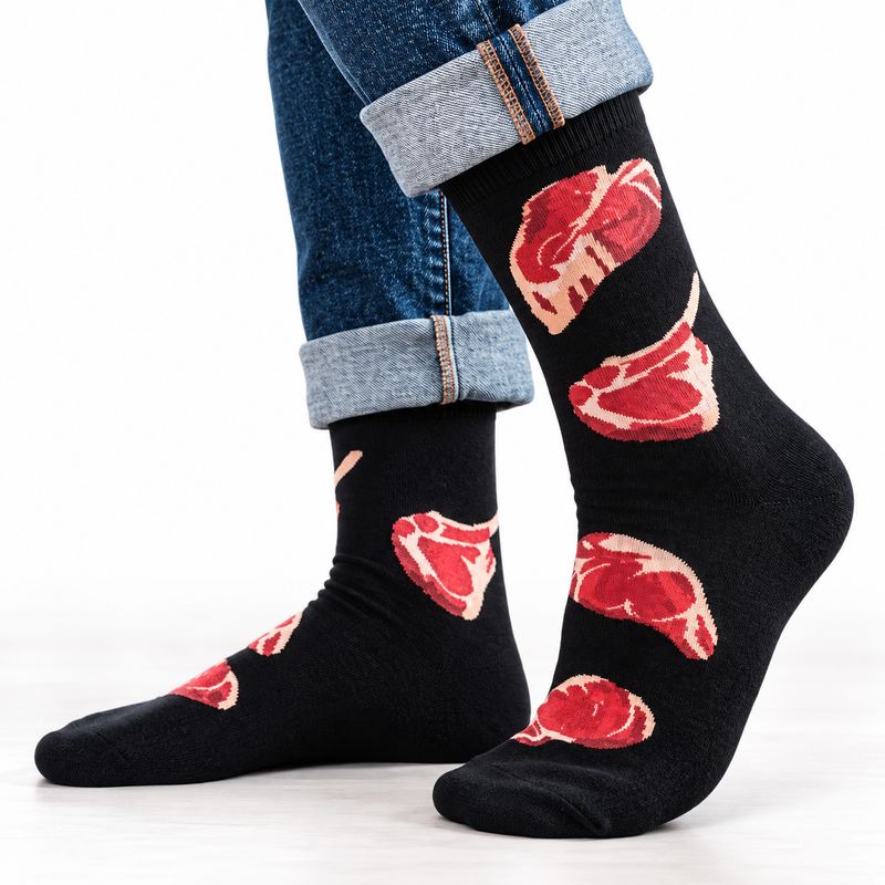 Men's Steak Crew Socks - 2 Colors