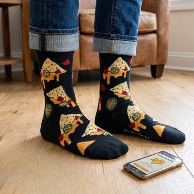 Men Nachos &amp; Cheese Crew Socks - 2 Colors