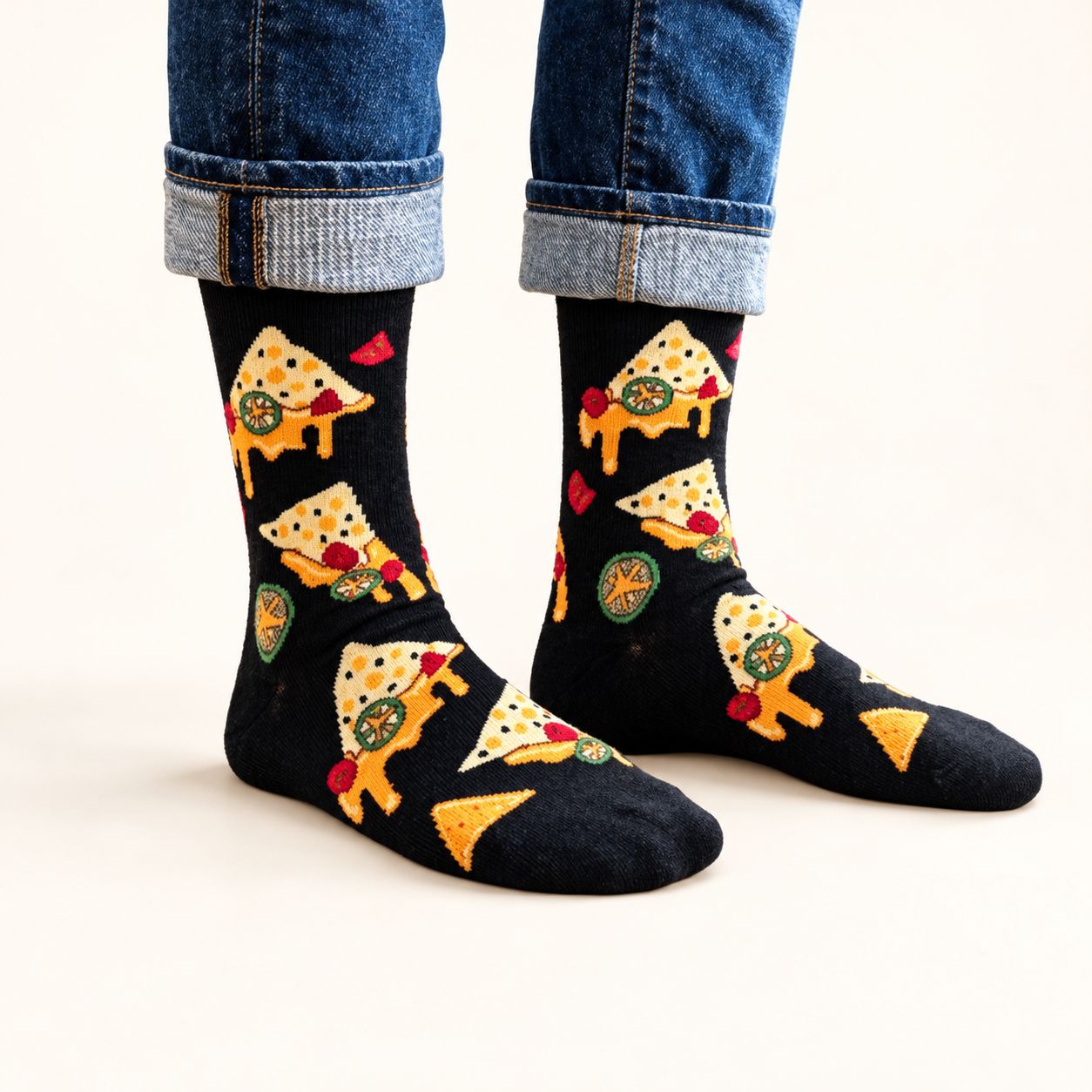 Men Nachos &amp; Cheese Crew Socks - 2 Colors