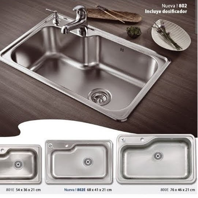 Pileta simple encastrable con acero