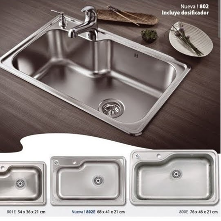 Pileta simple encastrable con acero