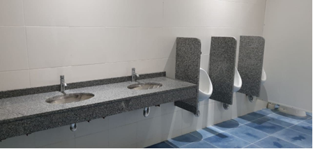 Vanitory en granito con dos piletas y divisores