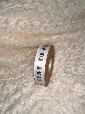 White Best To You Ribbon 50 yard
