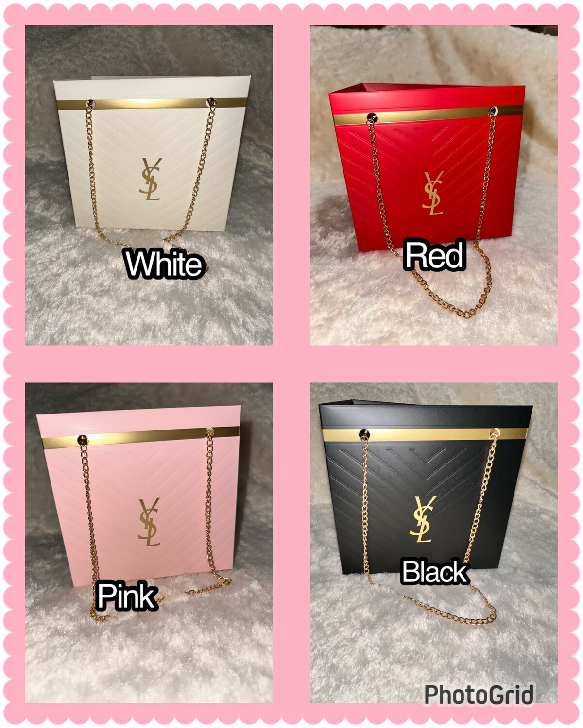 YSL/package of 8 bags, two of each color