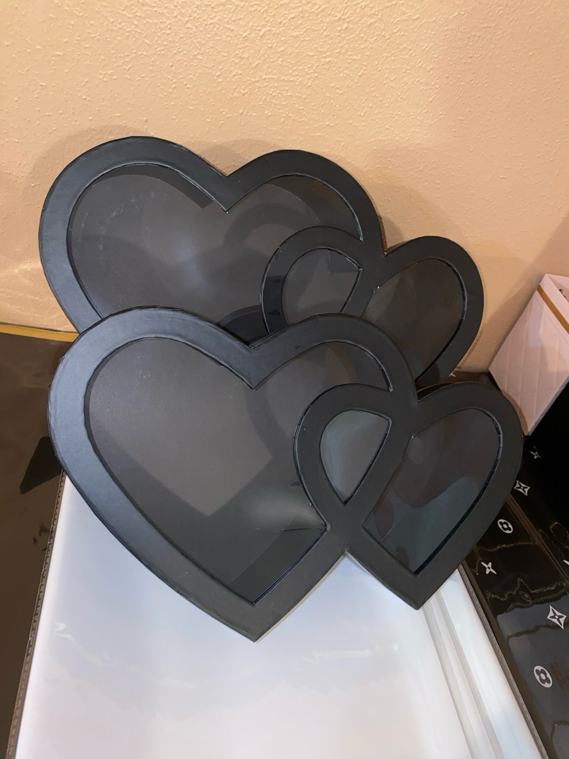 double black heart 2 pieces set