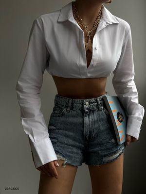 Laser-Denim-Shorts