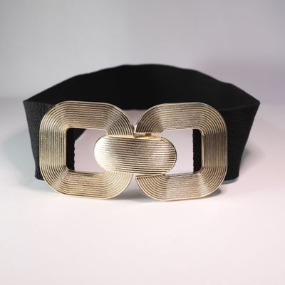 Elastischer Damengürtel mit goldener Schnalle