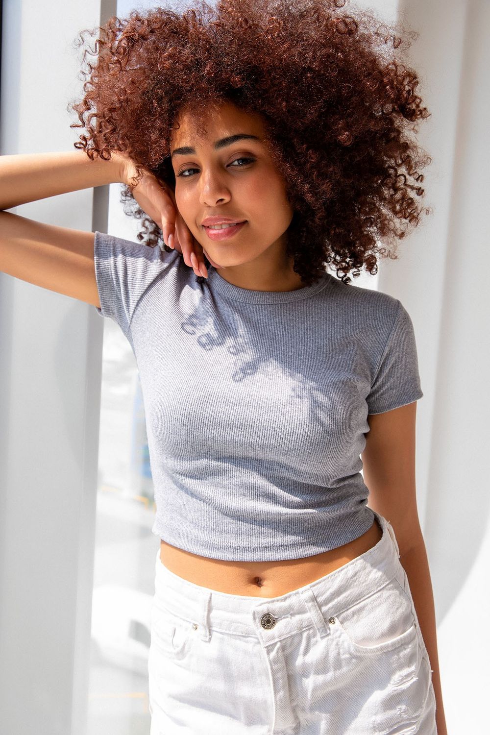 Geripptes Basic T-Shirt