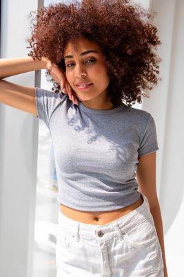 Geripptes Basic T-Shirt