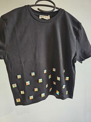 Basic T-Shirt mit Strassstein