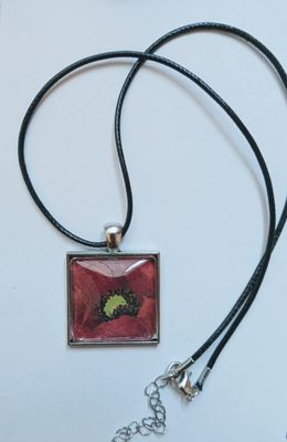 Handcrafted Paper Poppy Necklace