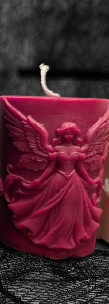 Handcrafted Angel Candle (1) Purple (Lavender)