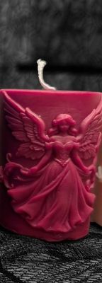 Handcrafted Angel Candle (1) Purple (Lavender)
