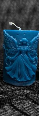 Handcrafted Angel Candle (1) Blue (Jasmine)