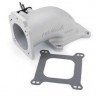 EDELBROCK LOW PROFILE INTAKE ELBOW, 90MM THROTTLE BODY TO SQUARE-BORE FLANGE; AS-CAST OR BLACK FINISH