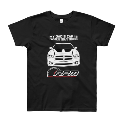 Charger "My (Dads, Moms, Nanas or Papas) Car Is Faster Than Yours!" Big Kids Shirt!