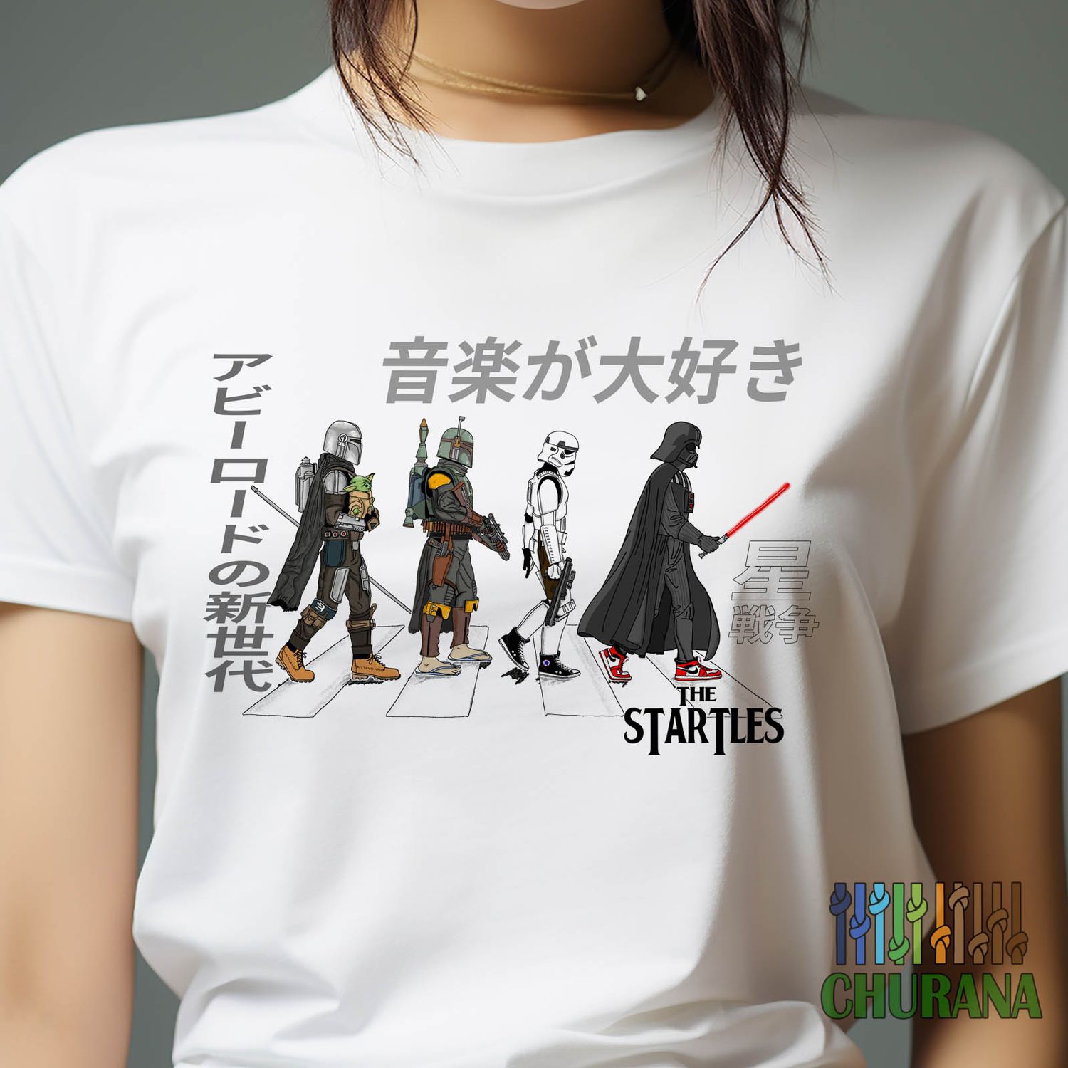 DTF T-shirt with cartoon character design inspiration