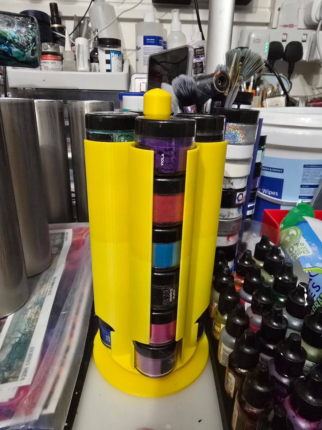 4-Row Carousel multi pigment paste organizer
