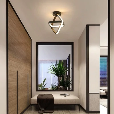 Goeco LED Ceiling Light, Modern Black Square