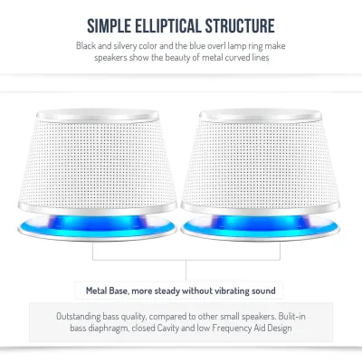 Sanyun SW102 Computer Speakers, 5Wx2, Deep Bass in Small Body, Stereo 2.0 USB
