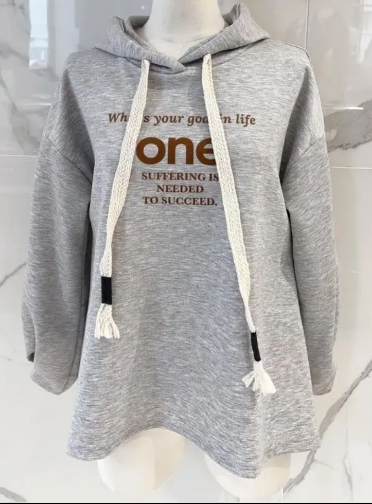 Sweat capuche &quot;One&quot; Gris