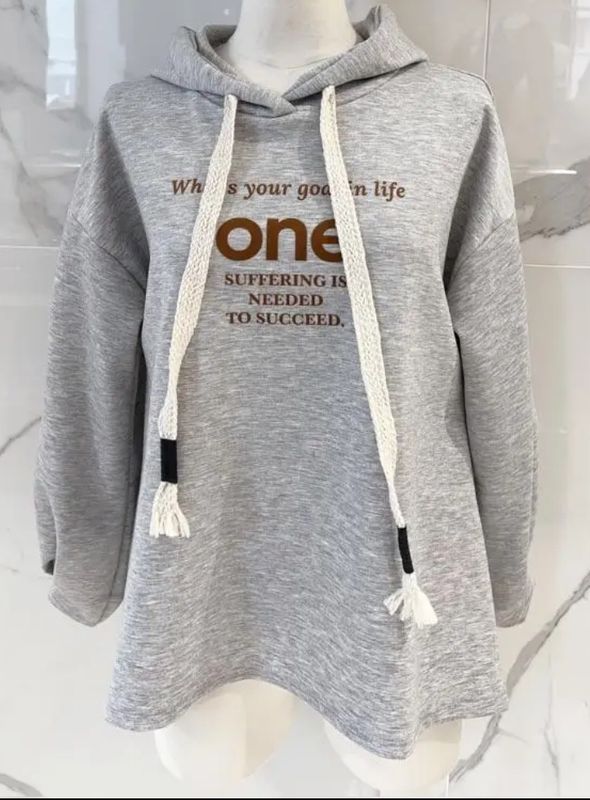 Sweat capuche &quot;One&quot; Gris