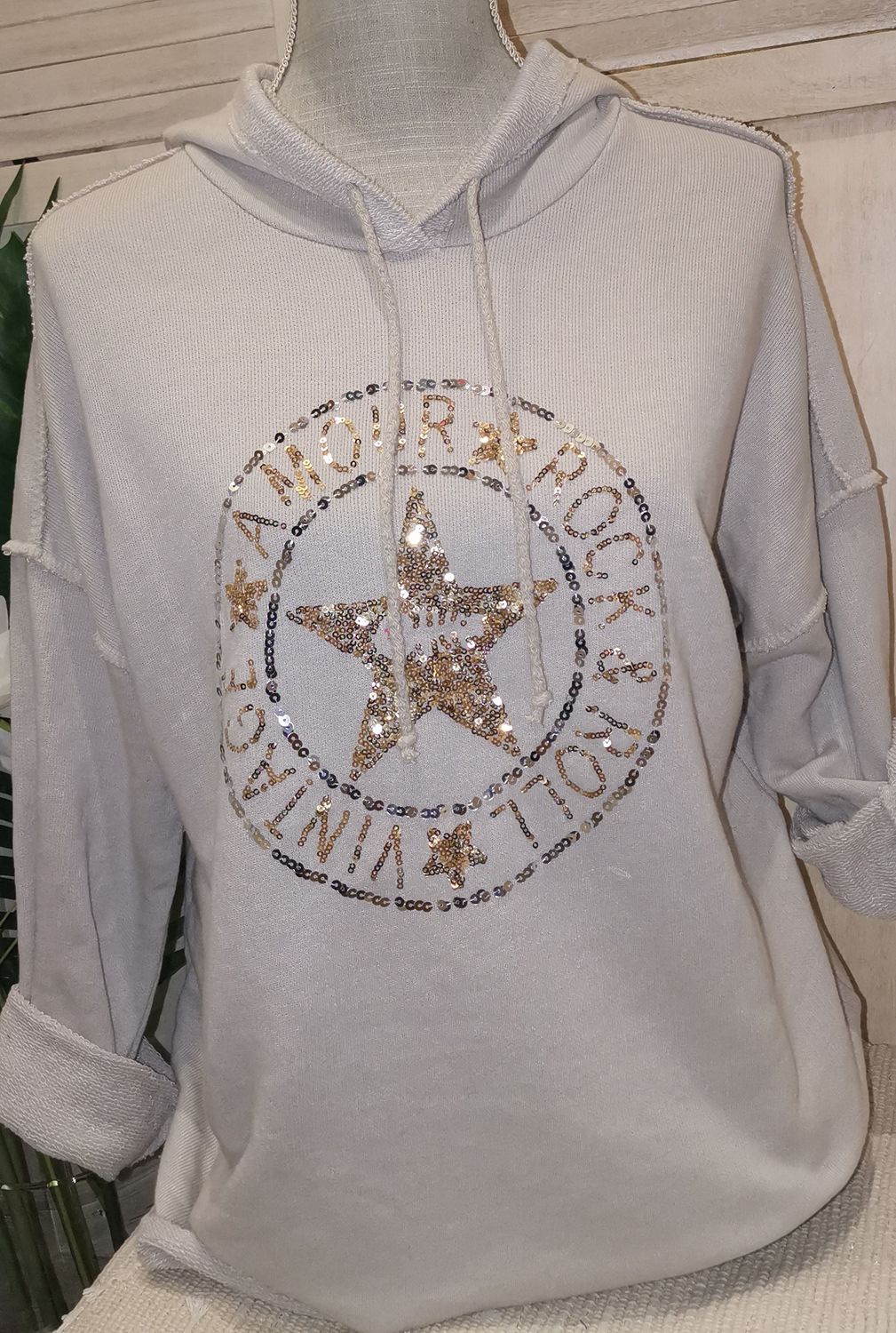 Sweat à capuche beige