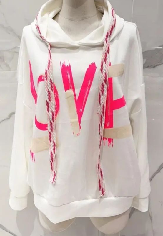 Sweat à capuche blanc LOVE