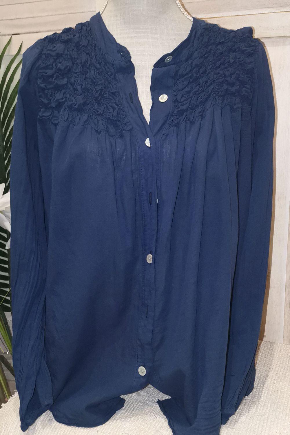 Chemise smoke bleu marine