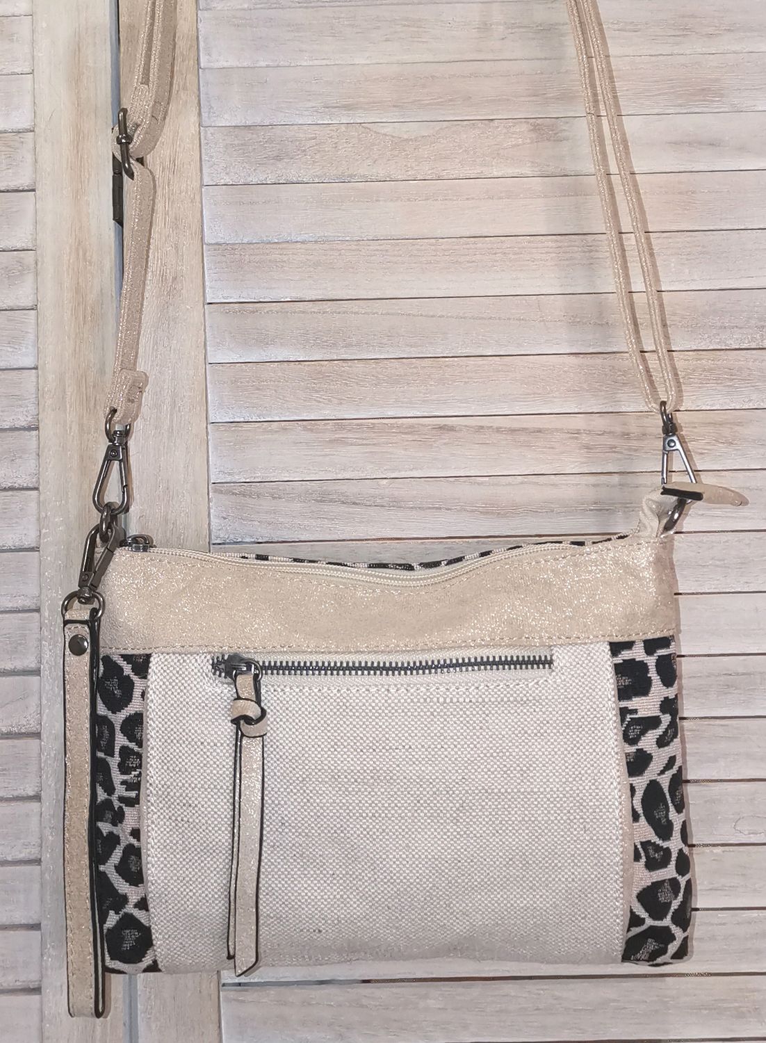 Sac Pochette Léopard et beige