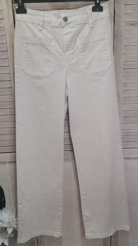 Pantalon crème chino large