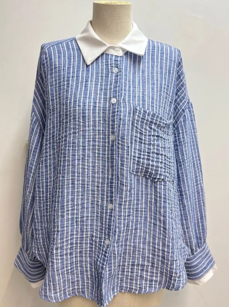 Chemise Ingrid à rayures bleues