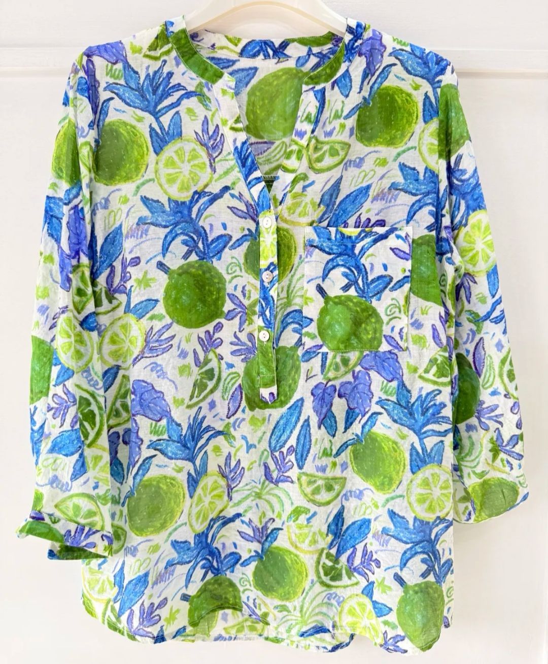 Chemise à motifs citrons verts