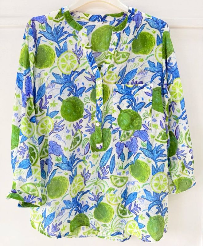 Chemise à motifs citrons verts