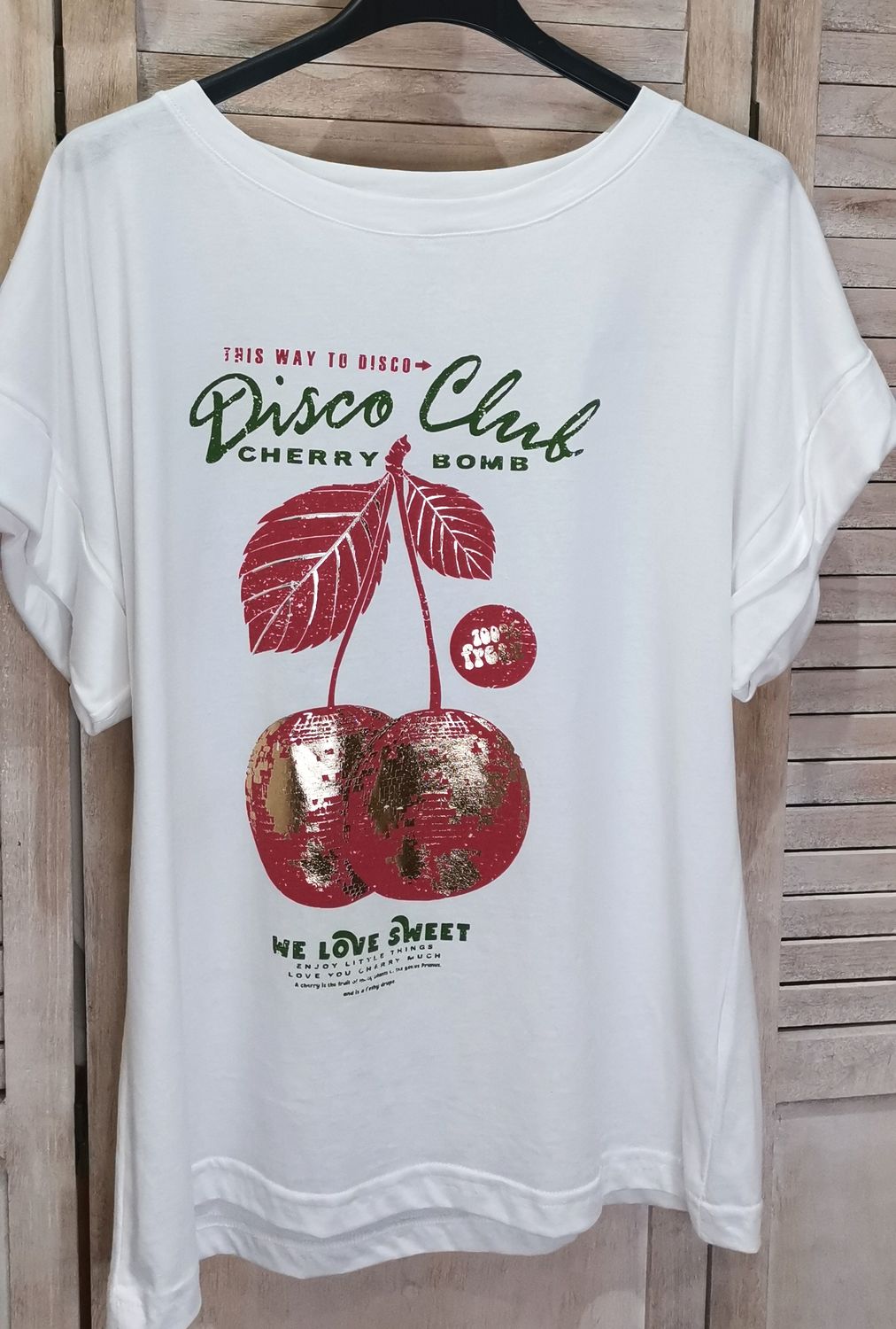 T-shirt blanc &quot;les cerises&quot;