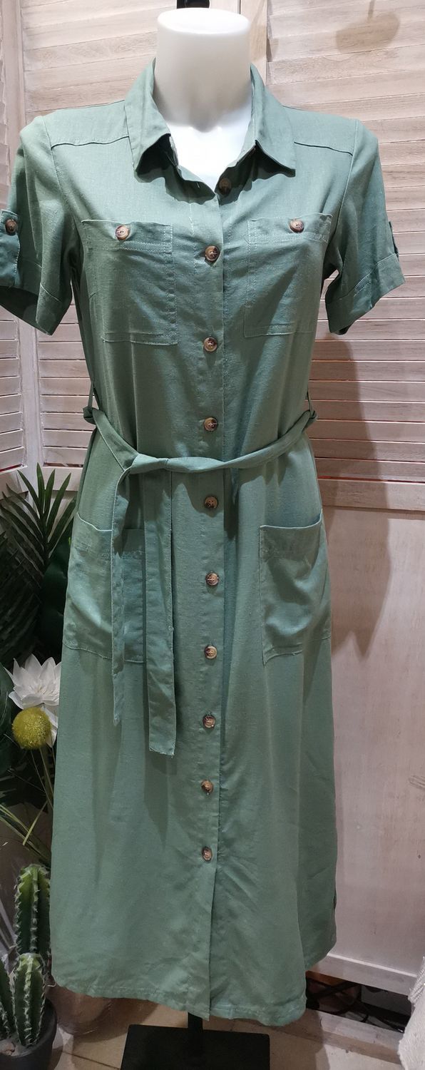 Robe verte ,mi-longue