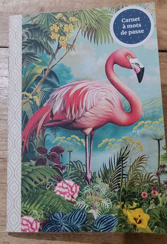 Carnet à mot de passe  &quot; Le flamant rose&quot;