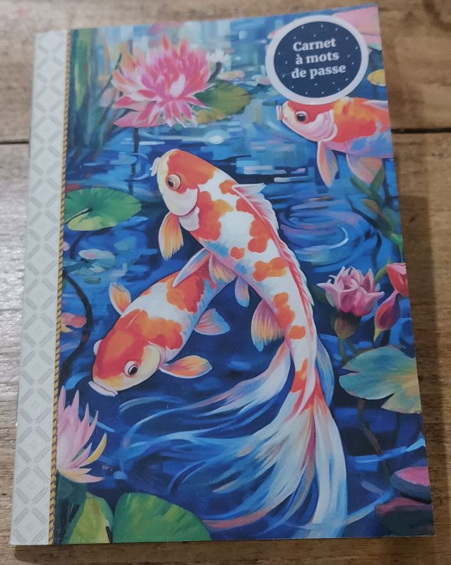Carnet à mot de passe  &quot; carpe koi &quot;