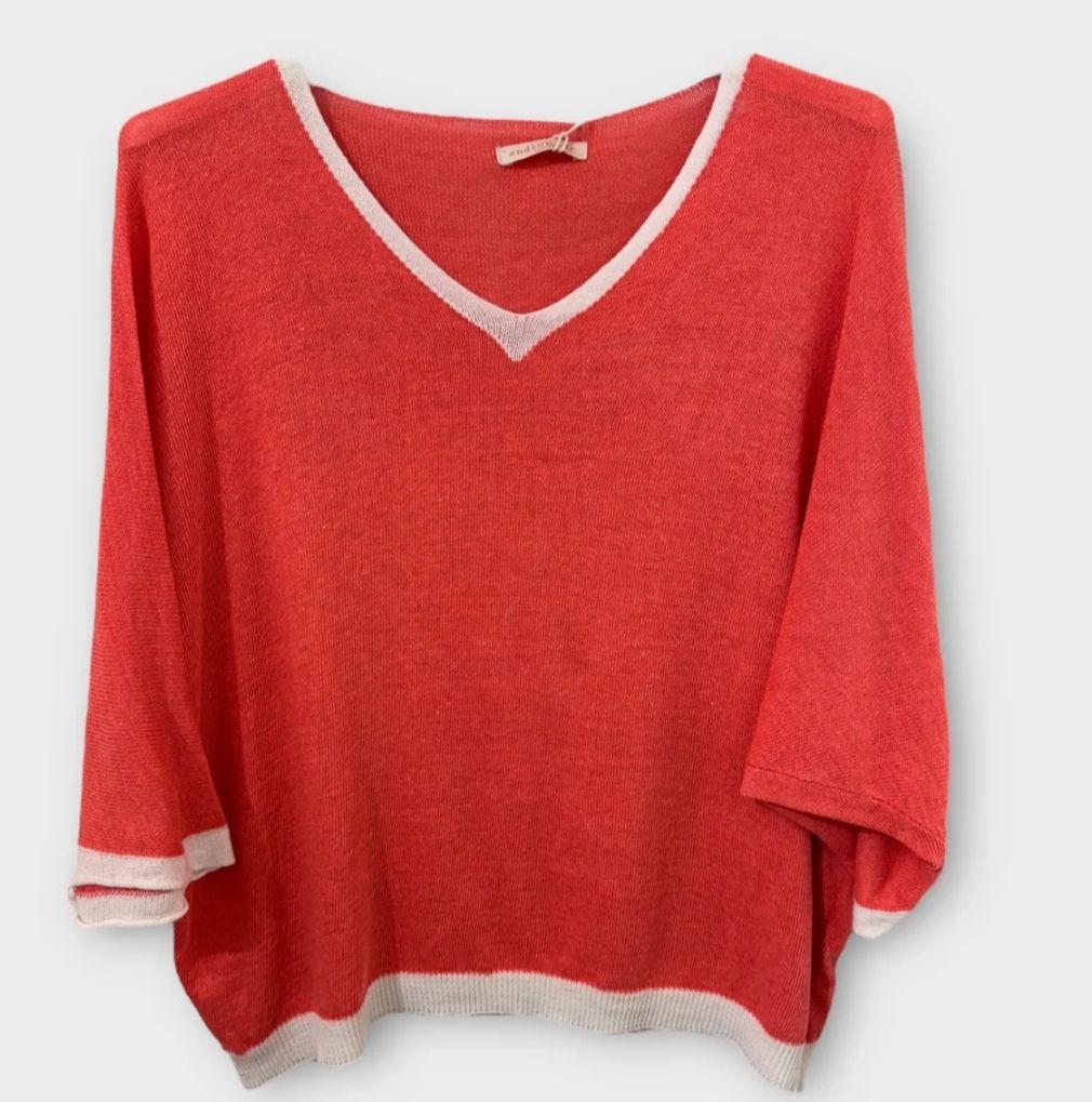 Pull  léger corail