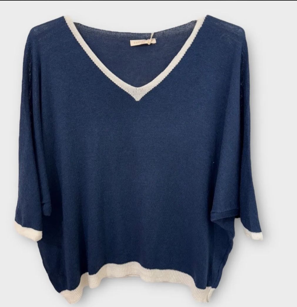 Pull  léger bleu marine