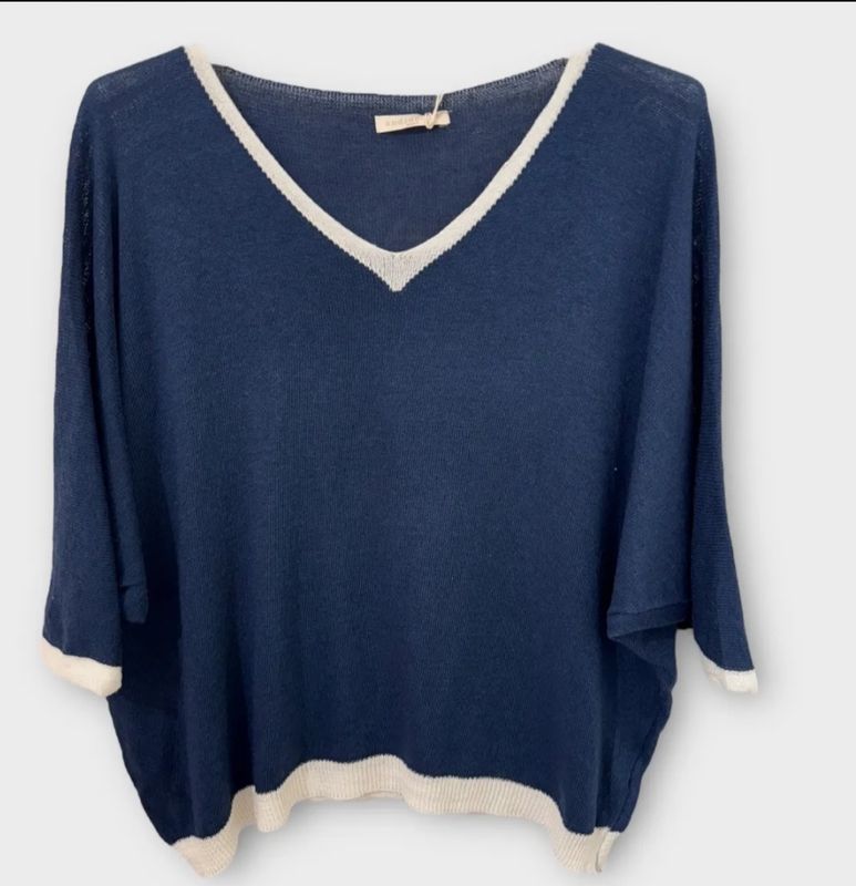 Pull  léger bleu marine