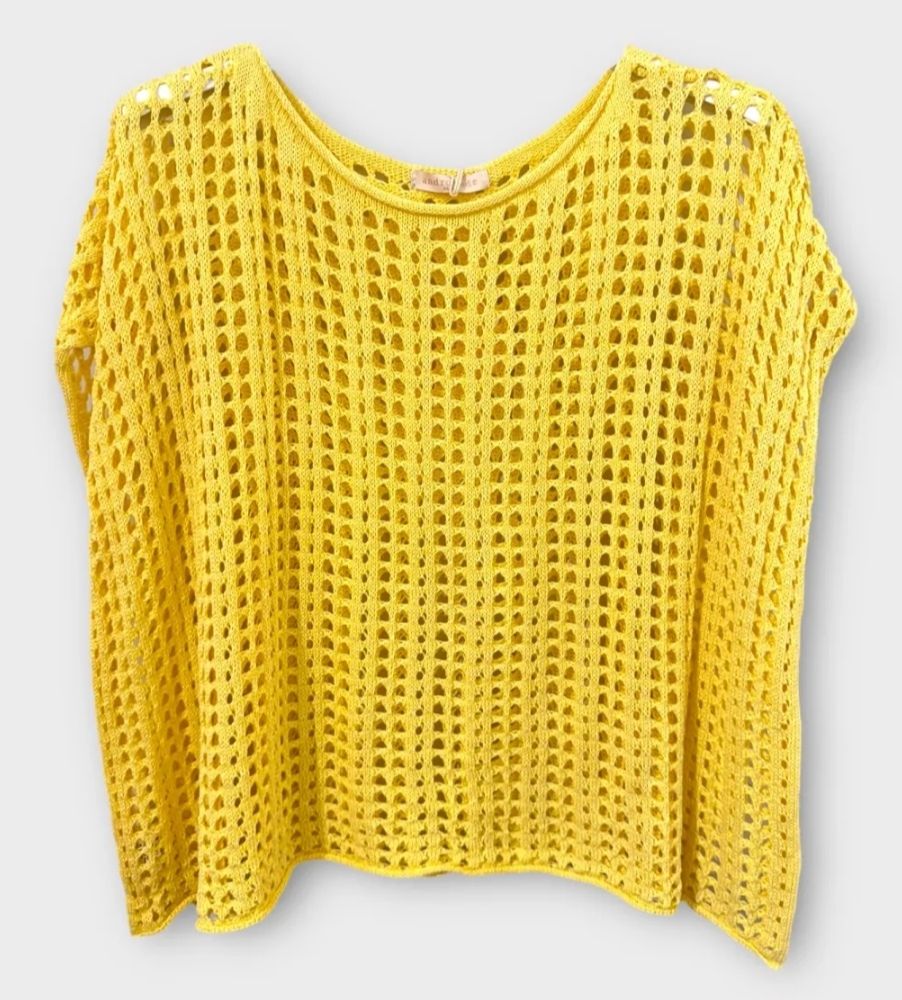 Pull  léger en mailles jaune