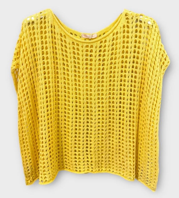 Pull  léger en mailles jaune