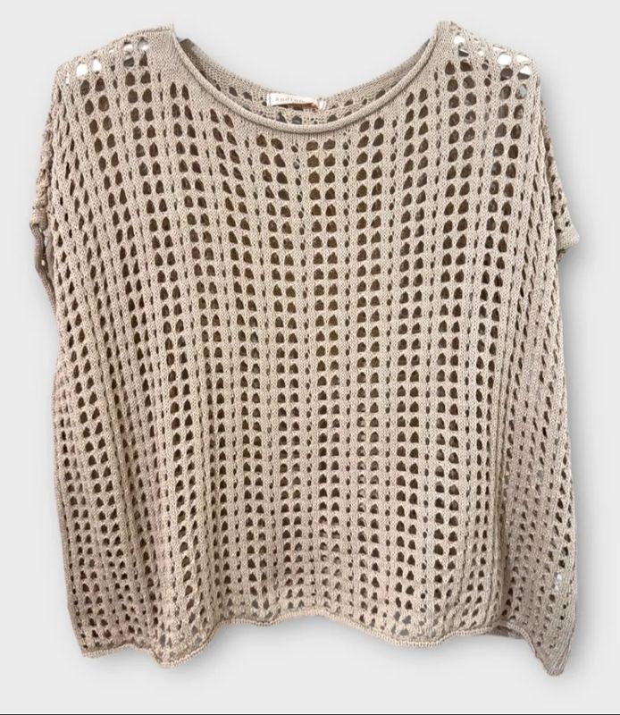 Pull  léger en mailles camel